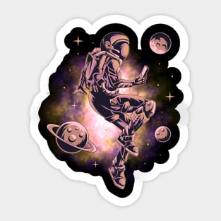 Astronaut Flying Through Space Sticker